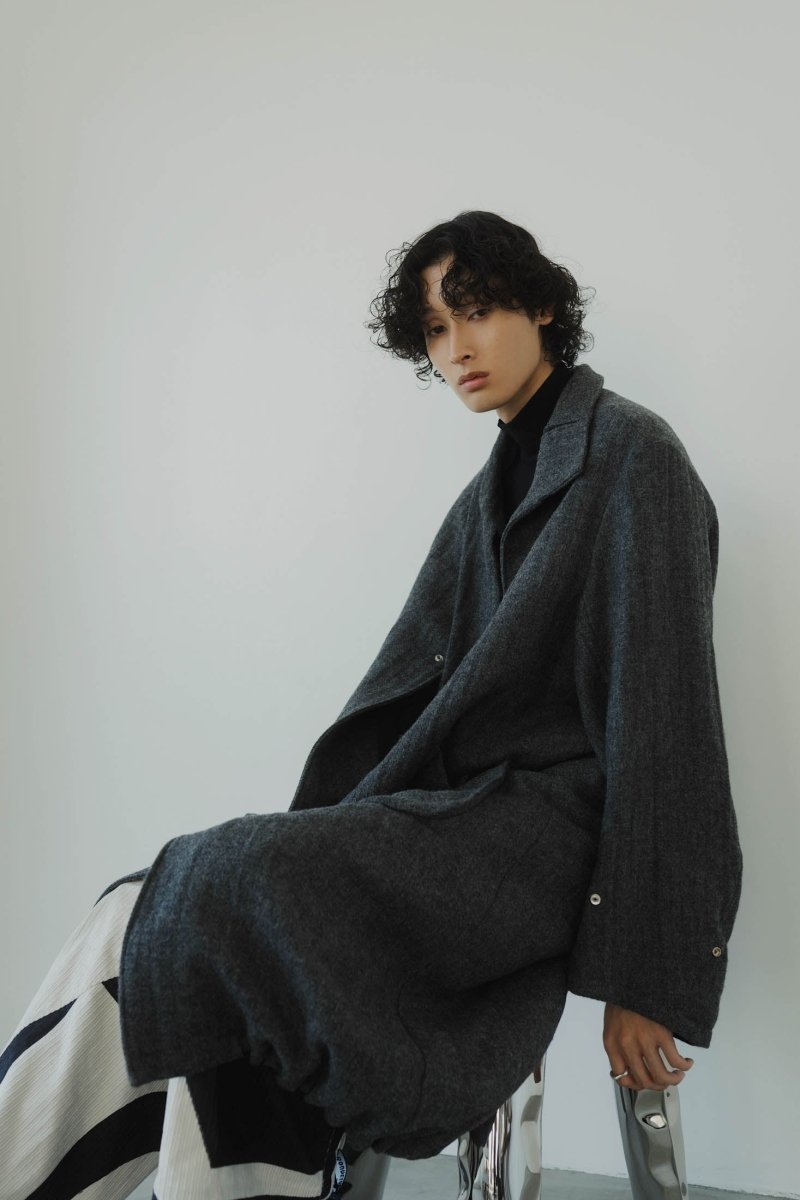 2way wool long coat(unisex)/gray - KNUTH MARF