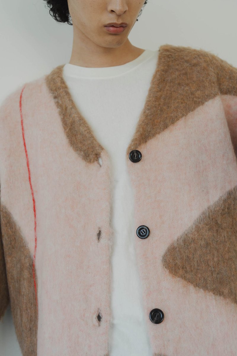 accent mohair cardigan(unisex)/beigepink - KNUTH MARF