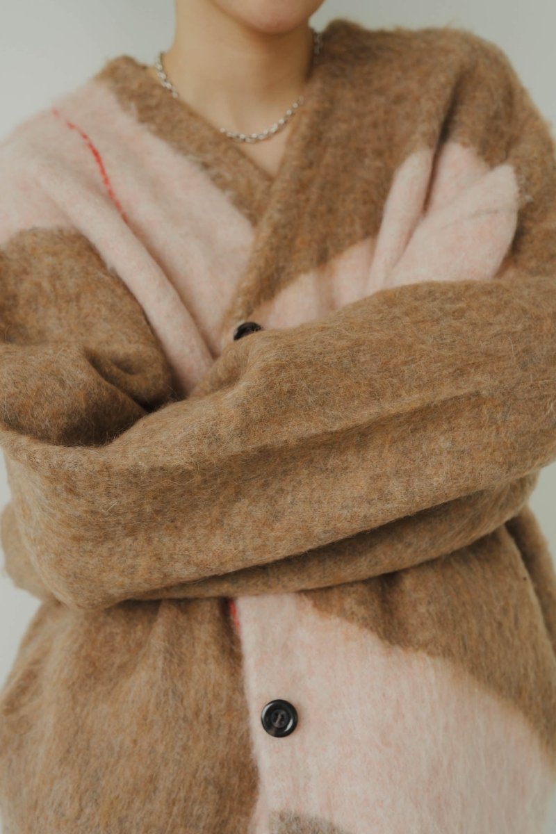 accent mohair cardigan(unisex)/beigepink - KNUTH MARF
