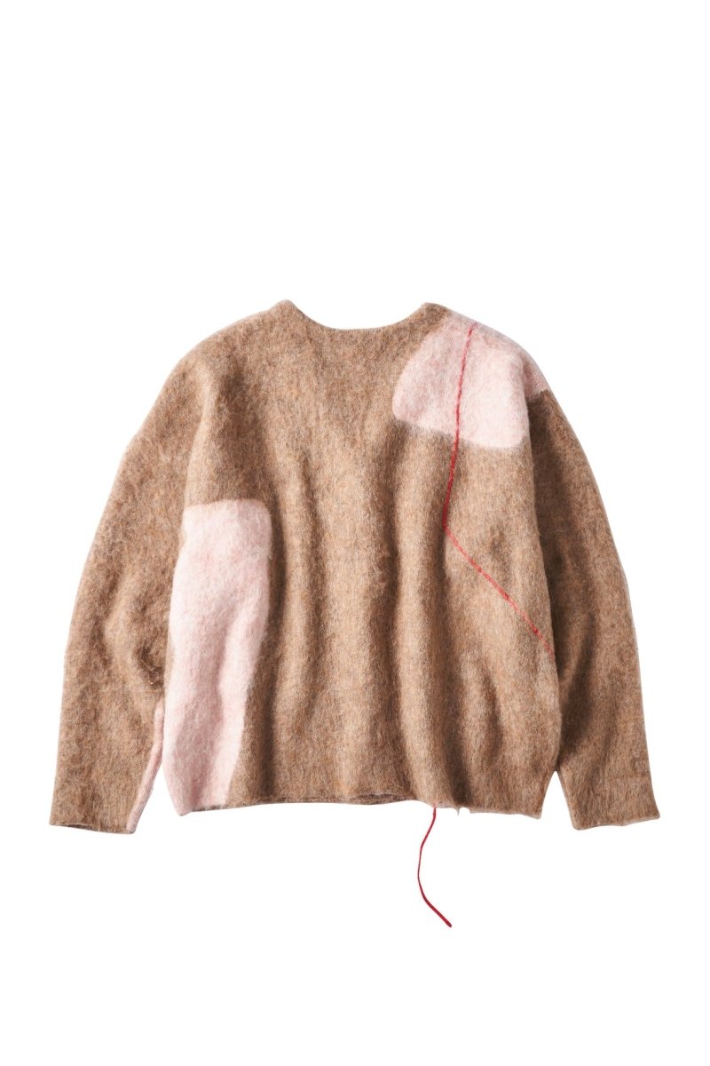 accent mohair cardigan(unisex)/beigepink - KNUTH MARF