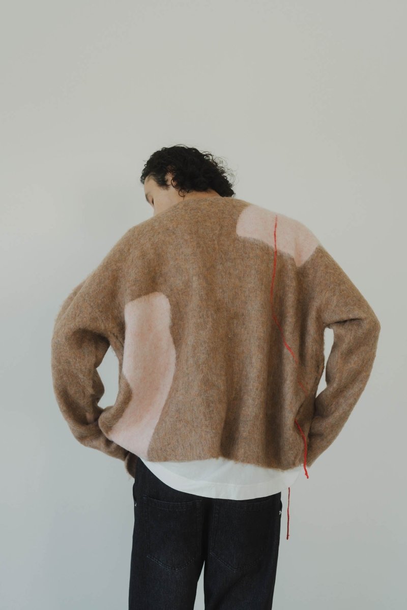 accent mohair cardigan(unisex)/beigepink - KNUTH MARF