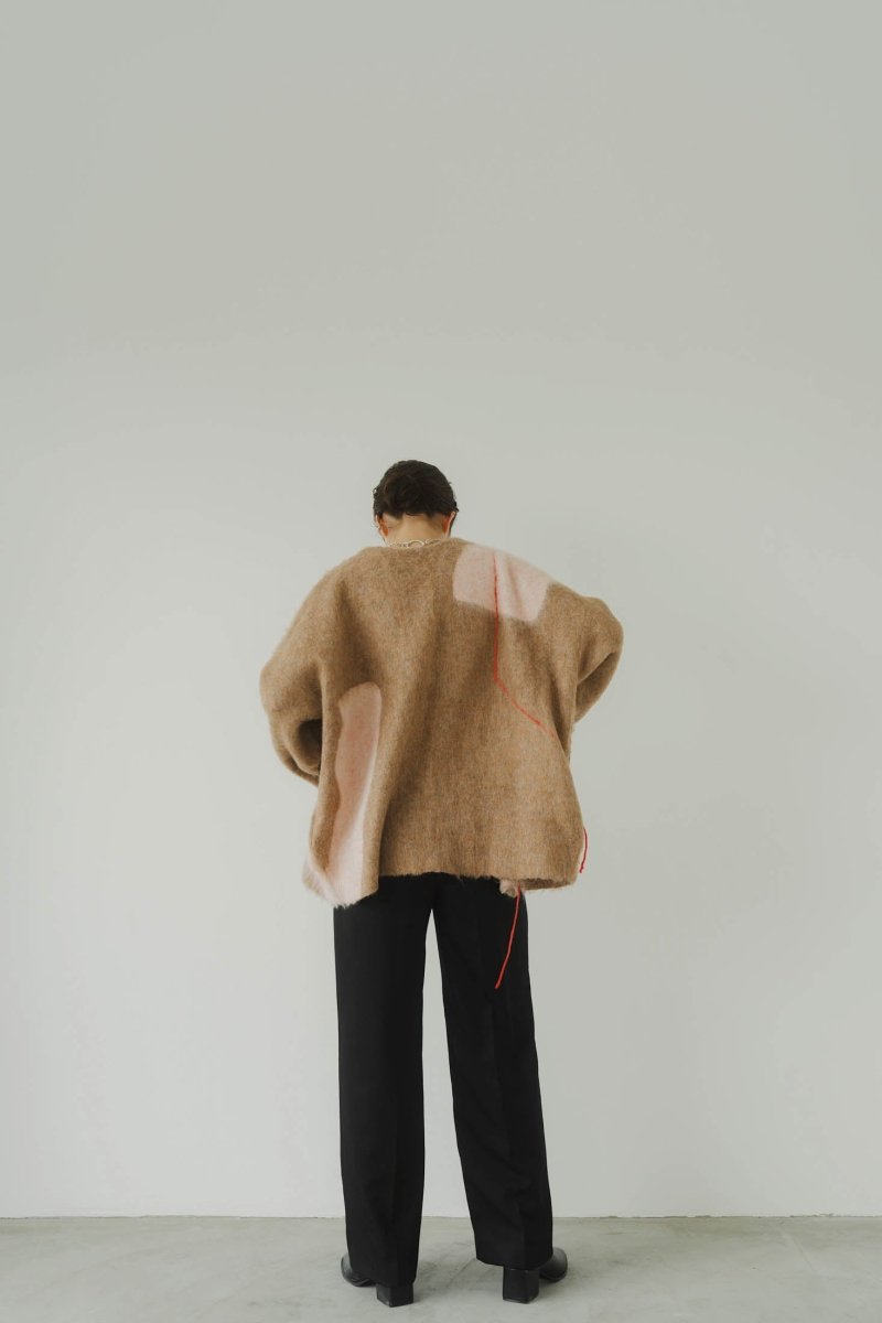accent mohair cardigan(unisex)/beigepink - KNUTH MARF
