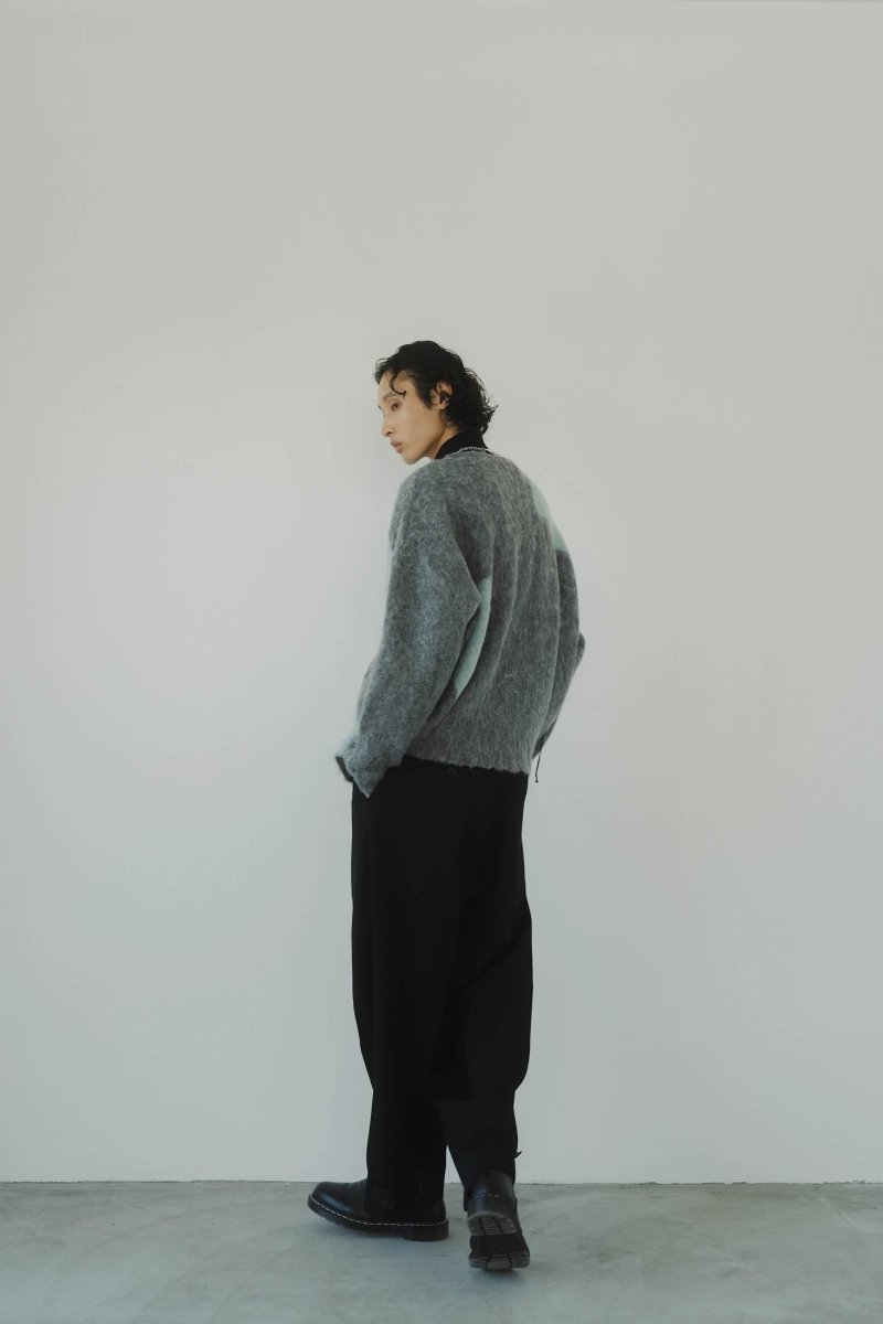 accent mohair cardigan(unisex)/graysky - KNUTH MARF