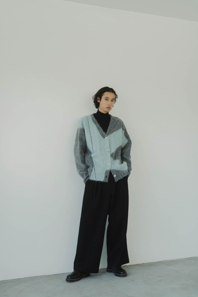 accent mohair cardigan(unisex)/graysky - KNUTH MARF