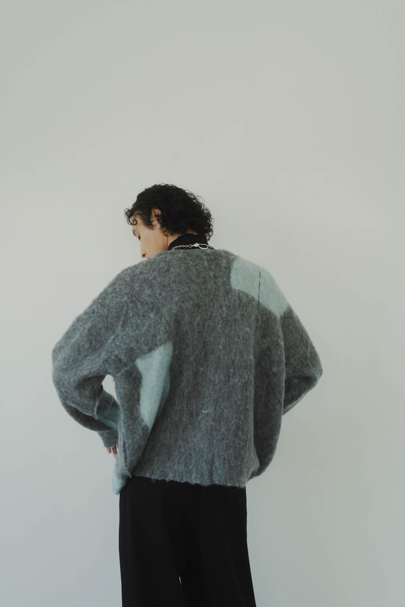 accent mohair cardigan(unisex)/graysky - KNUTH MARF