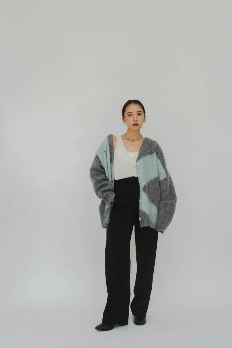 accent mohair cardigan(unisex)/graysky - KNUTH MARF