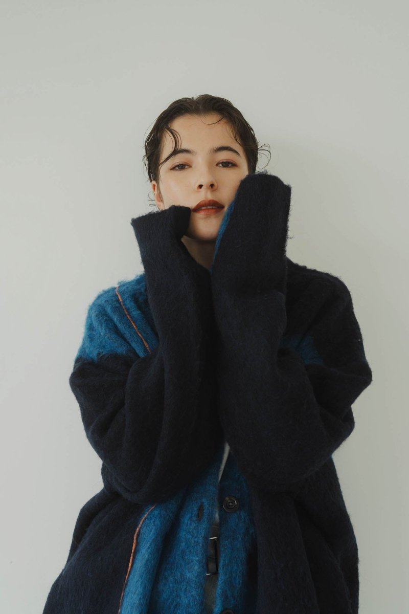 accent mohair cardigan(unisex)/navyblue/Free - KNUTH MARF