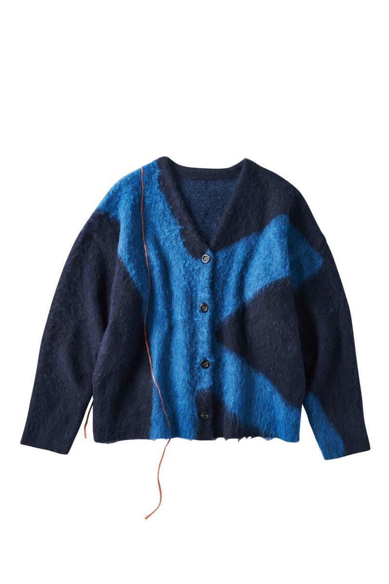 accent mohair cardigan(unisex)/navyblue/Free - KNUTH MARF