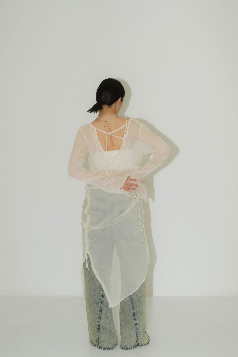 asymmetry sheer long one piece/4color - KNUTH MARF