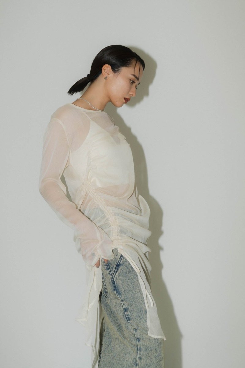 asymmetry sheer long one piece/4color - KNUTH MARF