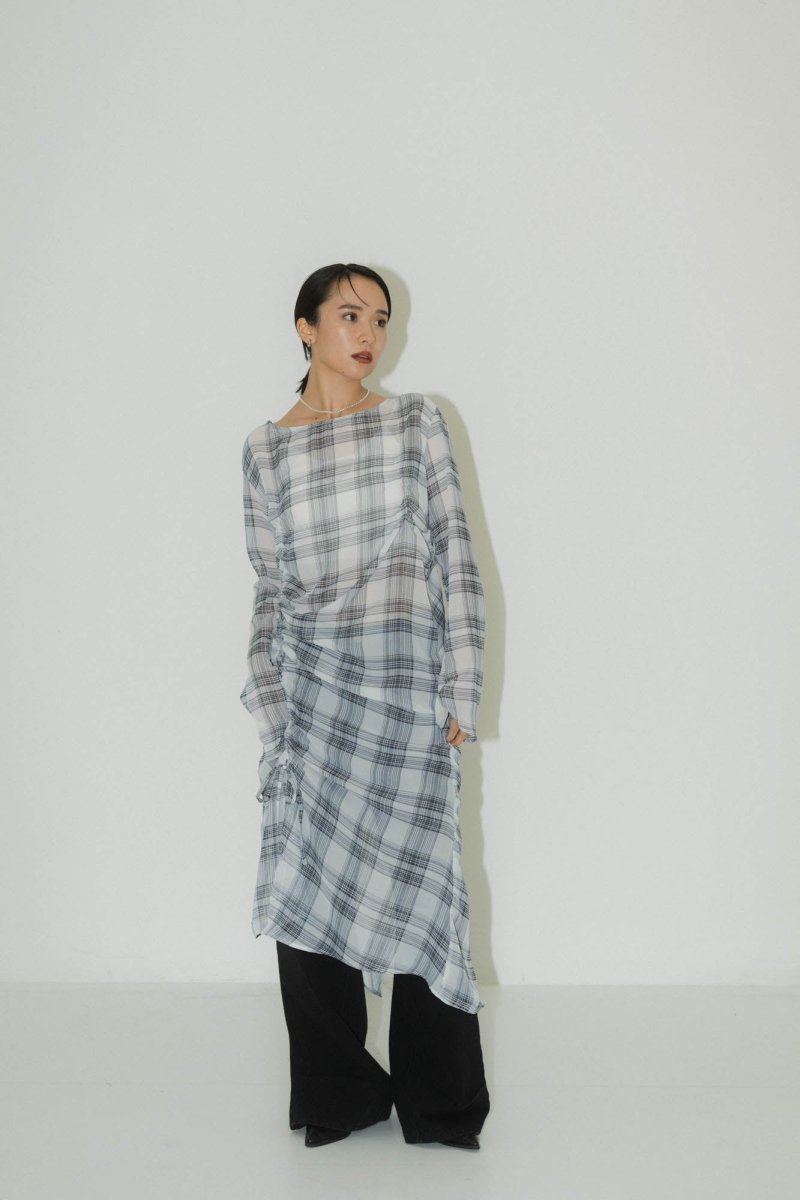 asymmetry sheer long one piece/4color - KNUTH MARF