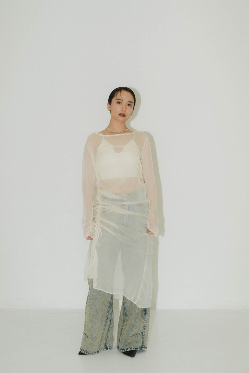 asymmetry sheer long one piece/4color - KNUTH MARF