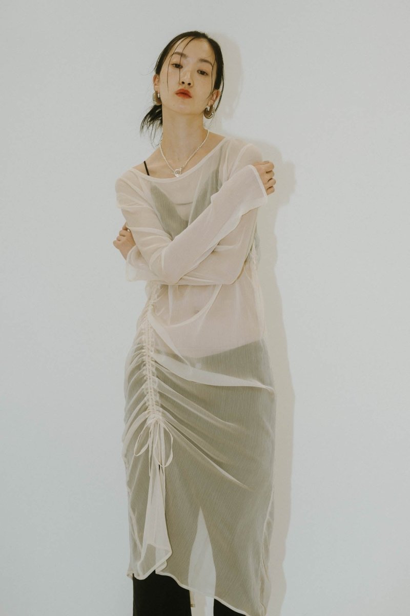 asymmetry sheer long one piece/4color - KNUTH MARF