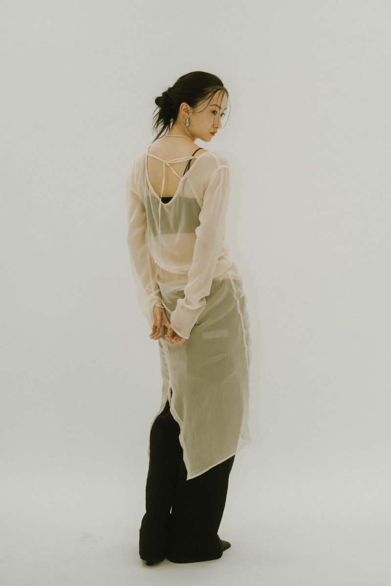 asymmetry sheer long one piece/4color - KNUTH MARF
