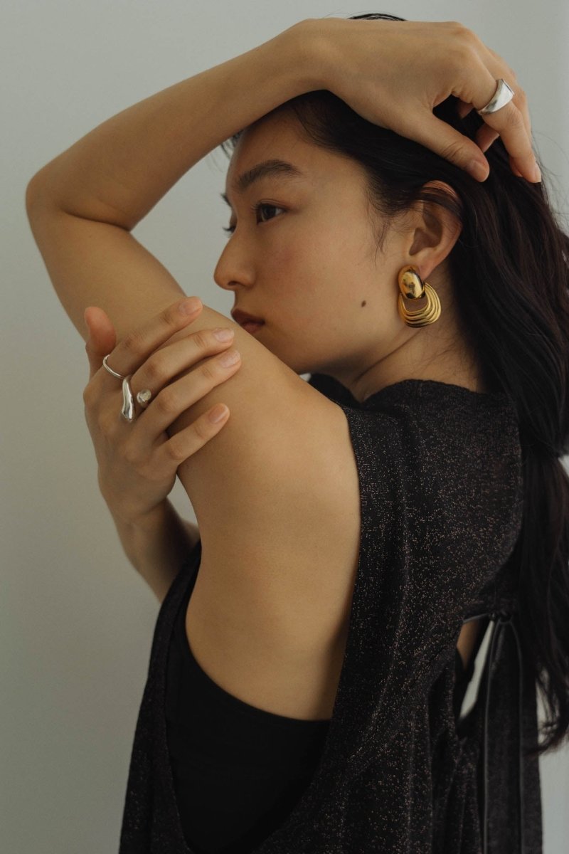 back open lamé one piece/black - KNUTH MARF