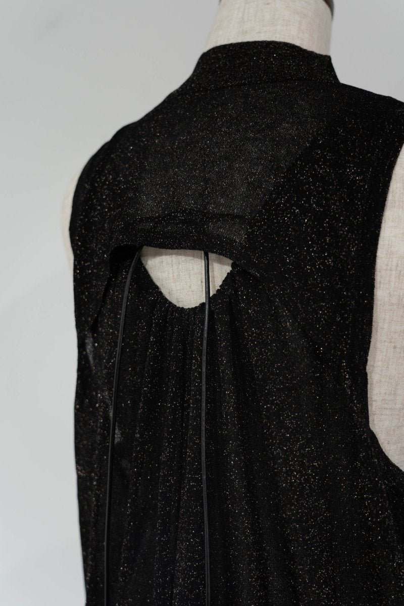 back open lamé one piece/black - KNUTH MARF