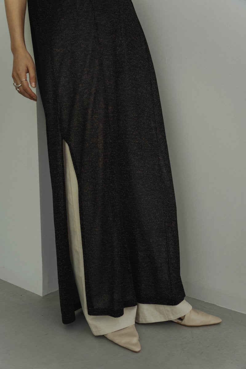 back open lamé one piece/black - KNUTH MARF