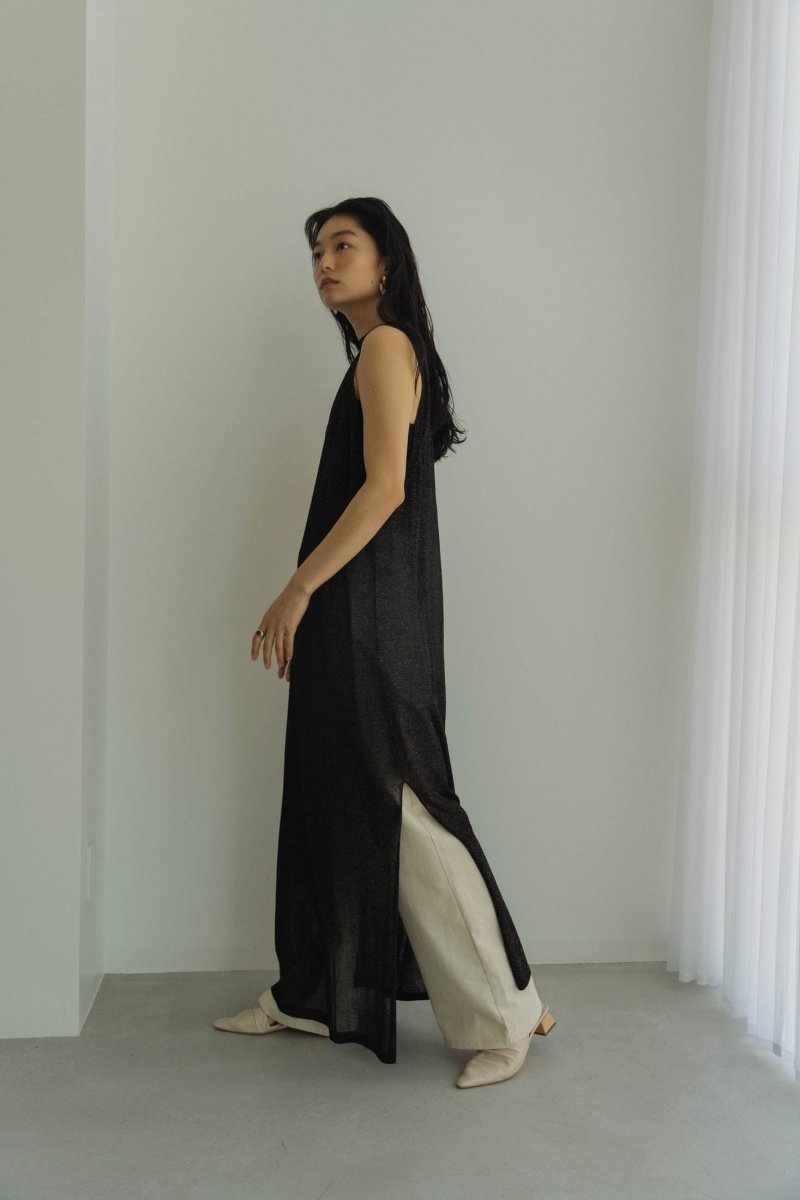 back open lamé one piece/black - KNUTH MARF