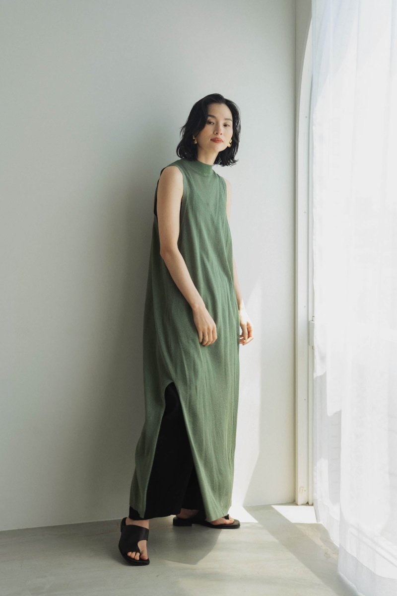 back open lamé one piece/green - KNUTH MARF