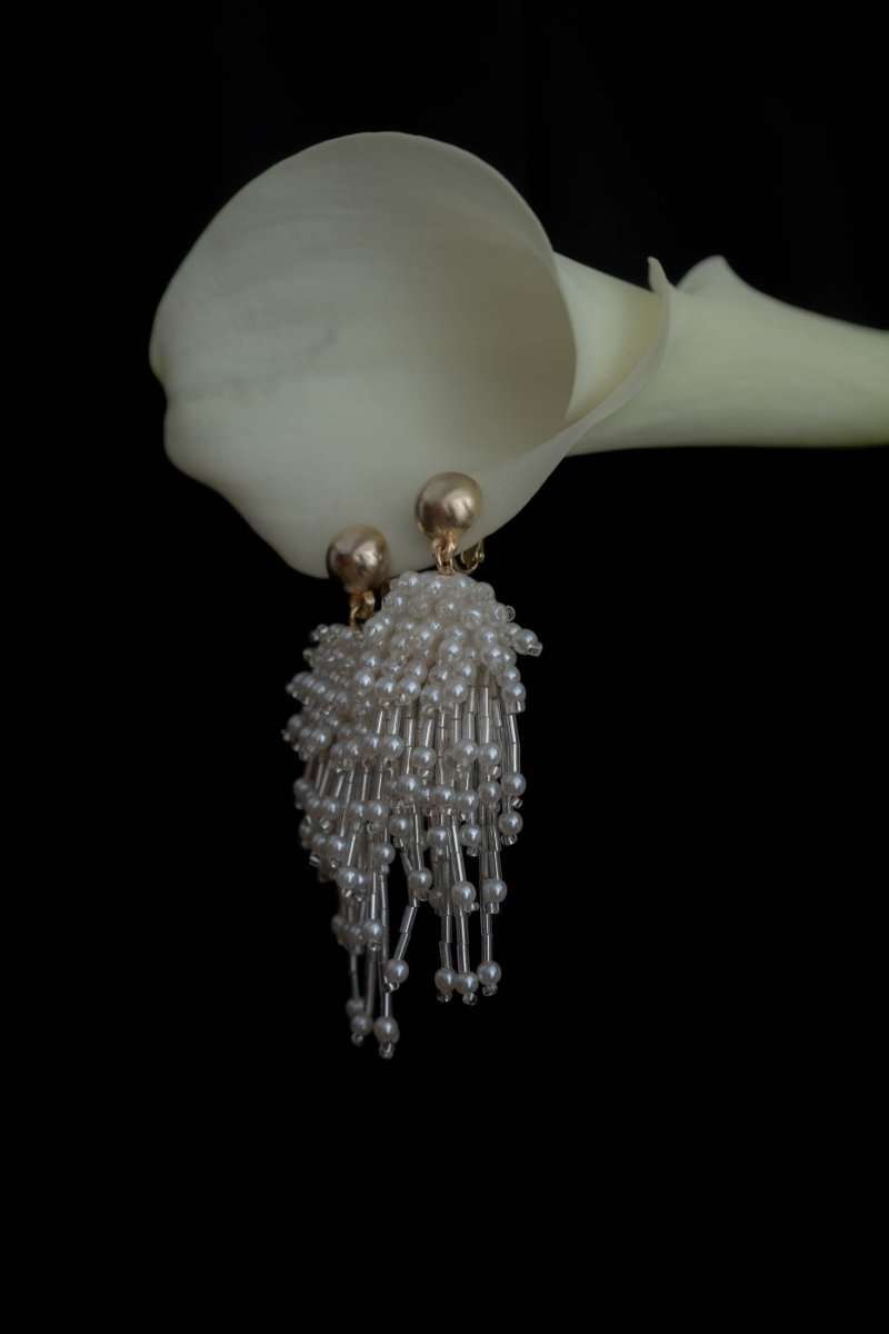 beads earring/black - KNUTH MARF