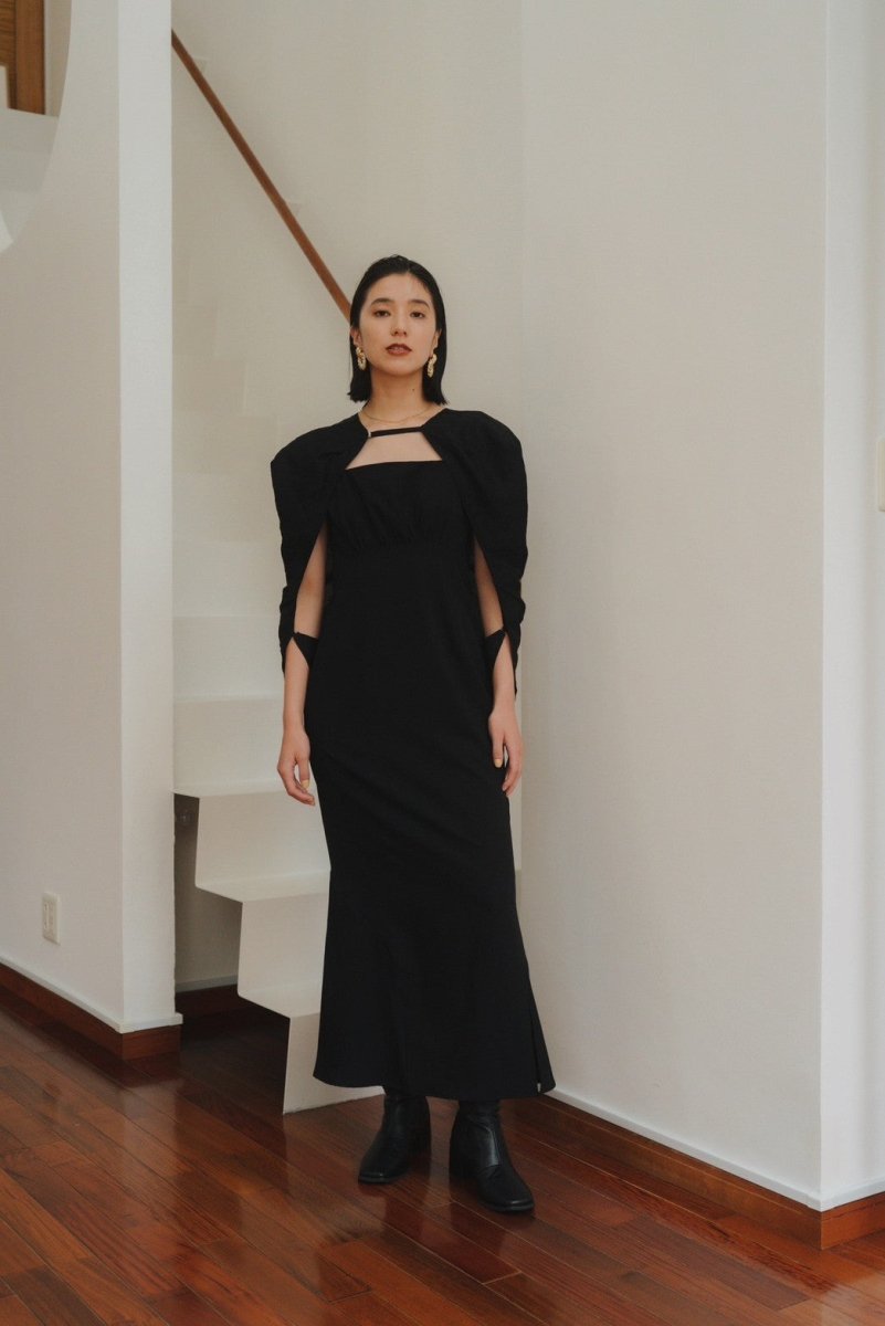 bolero mermaid one-piece/blackblack,blackwhite - KNUTH MARF