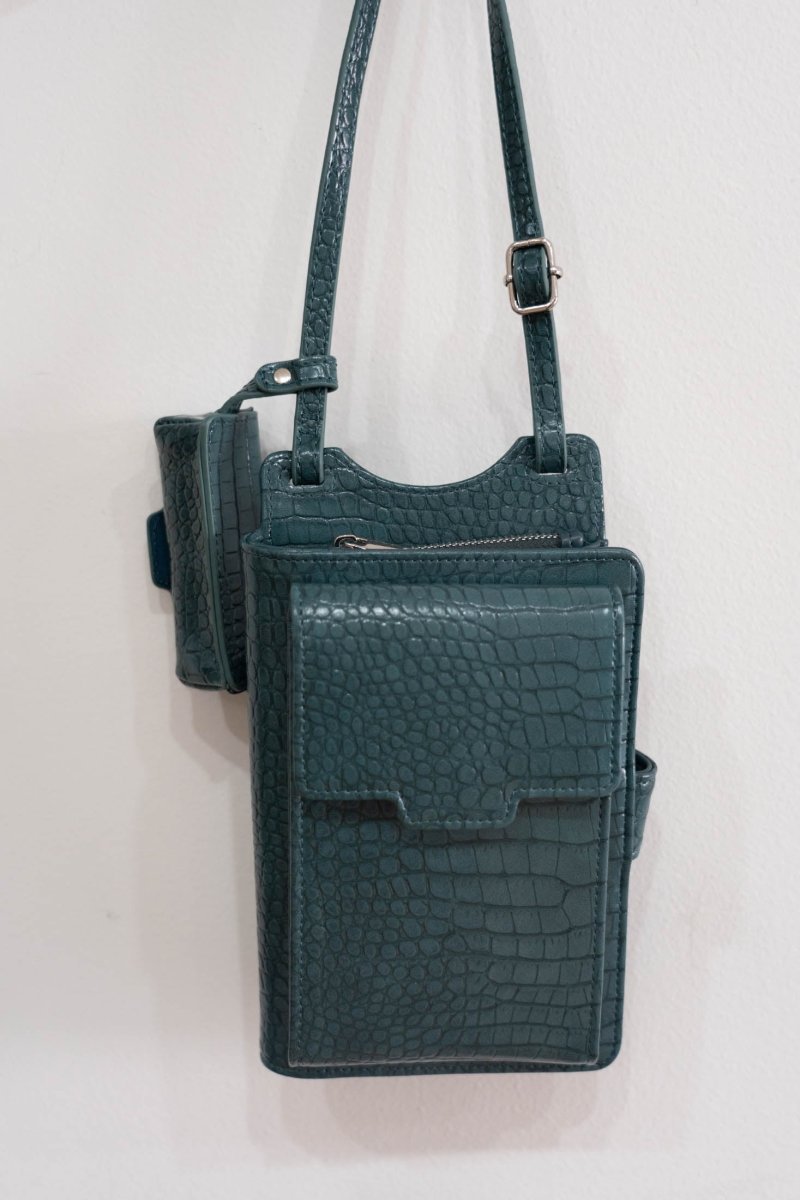 crocodile mulch pochette/bluegreen - KNUTH MARF