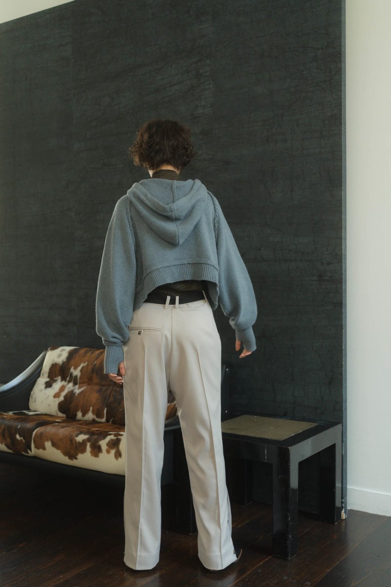 cropped knit hoodie/2color - KNUTH MARF