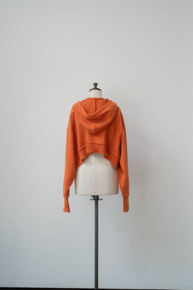 cropped knit hoodie/2color - KNUTH MARF