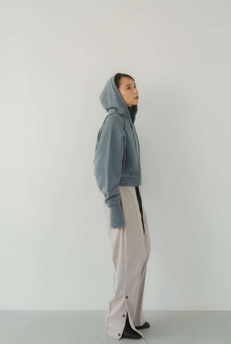 cropped knit hoodie/2color - KNUTH MARF
