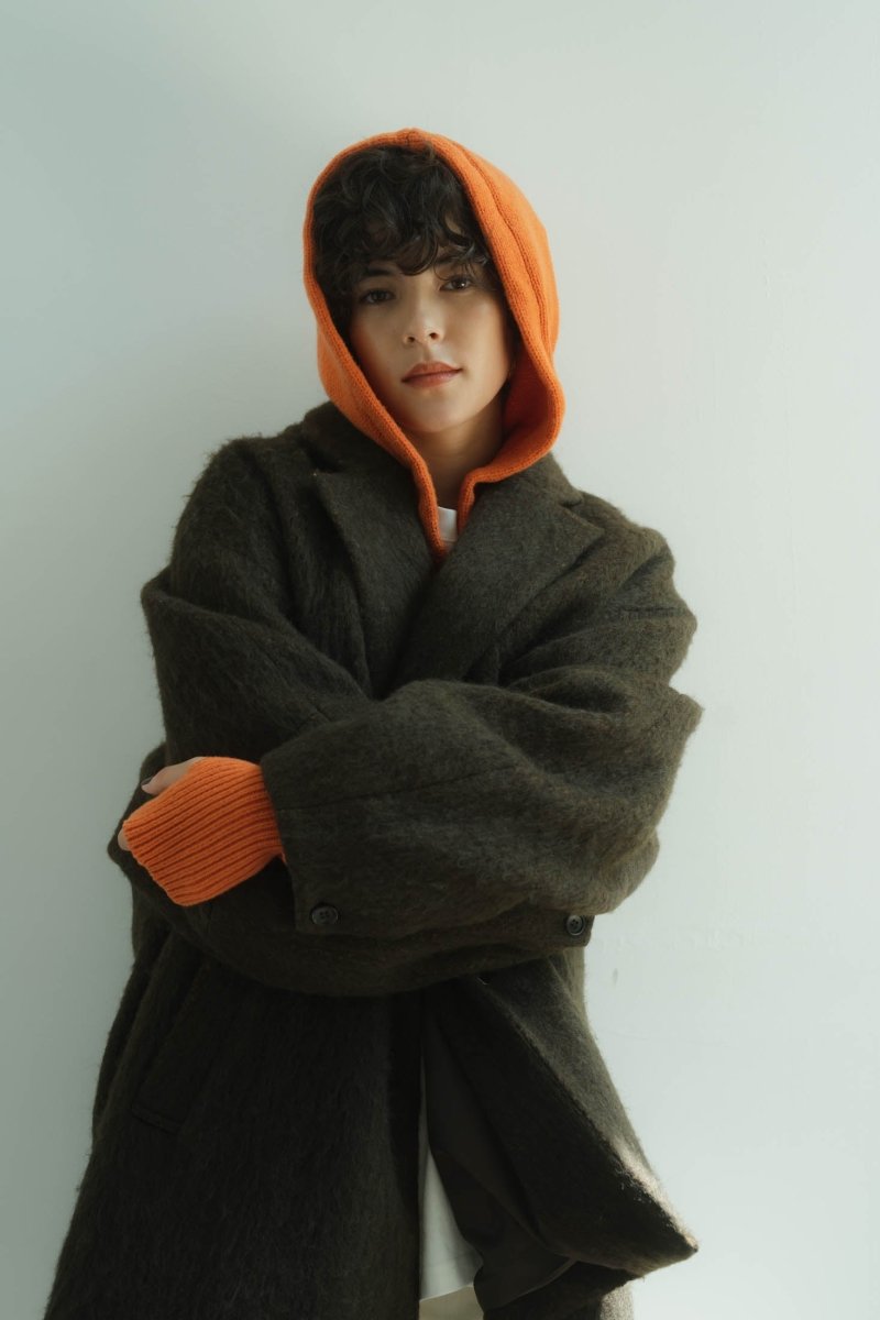 cropped knit hoodie/2color - KNUTH MARF