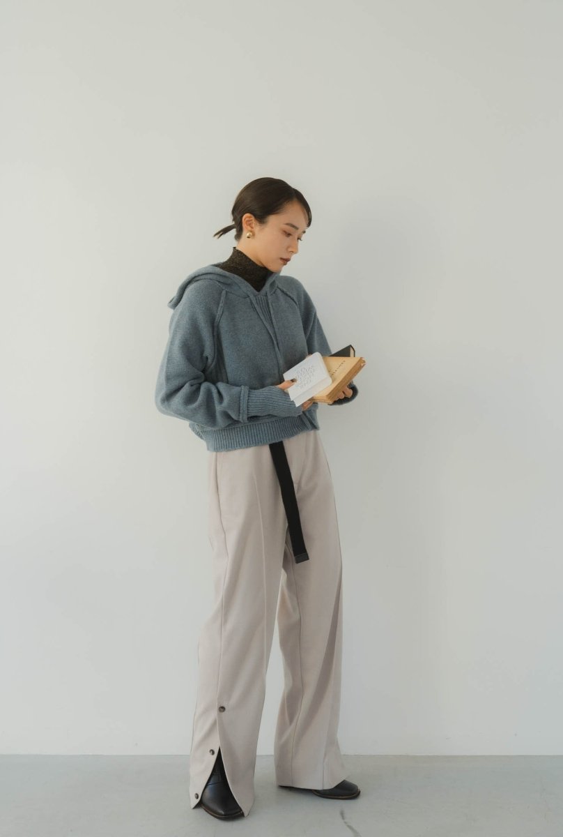 cropped knit hoodie/2color - KNUTH MARF