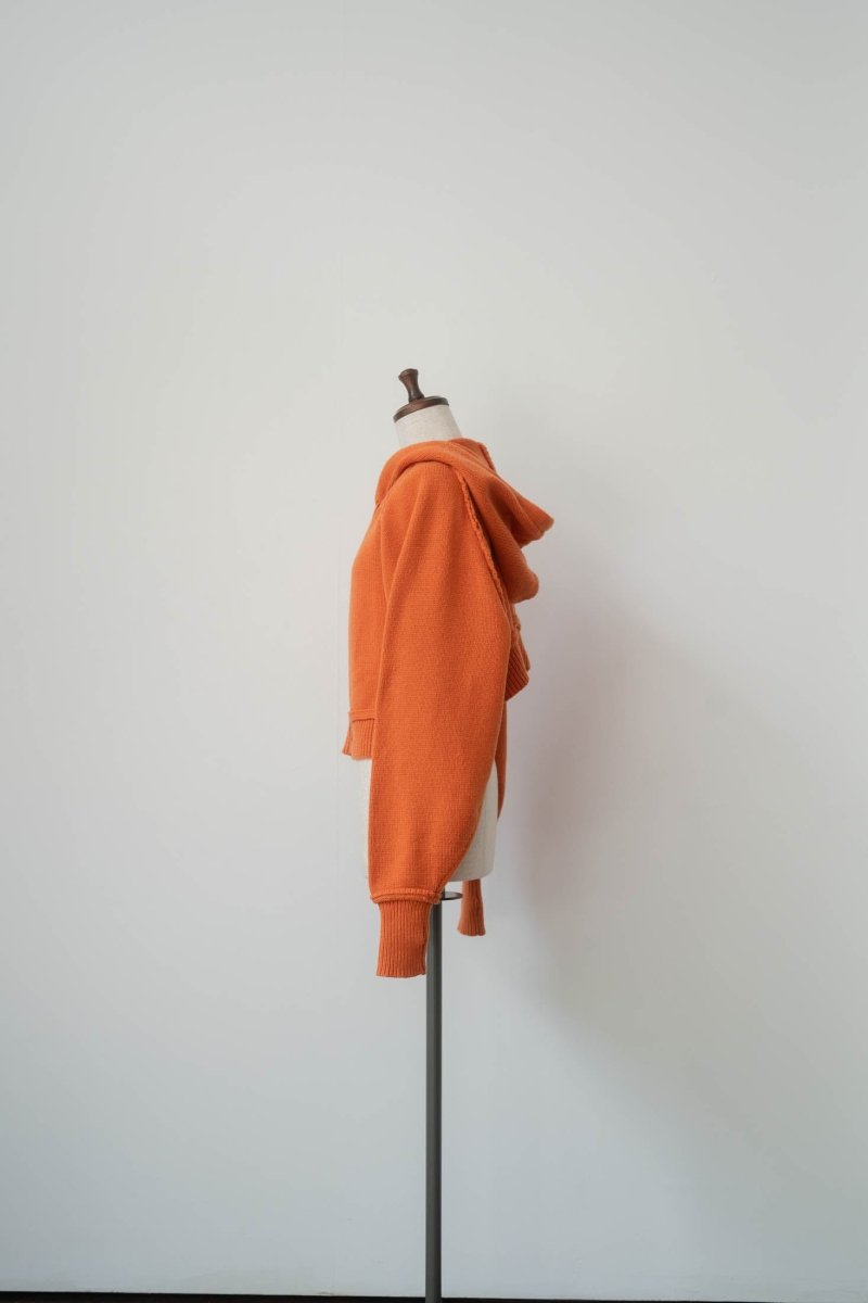 cropped knit hoodie/2color - KNUTH MARF