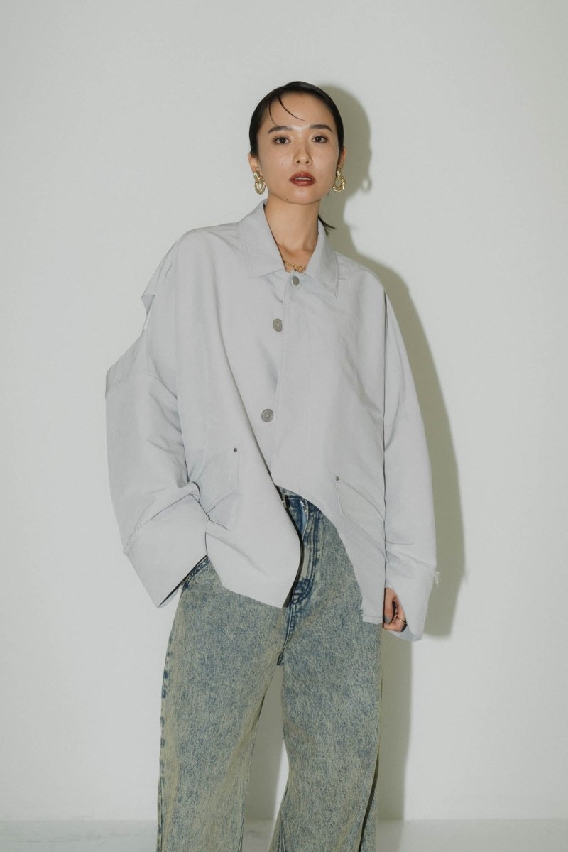 cutting edge shirt jacket(unisex)/iceblue - KNUTH MARF