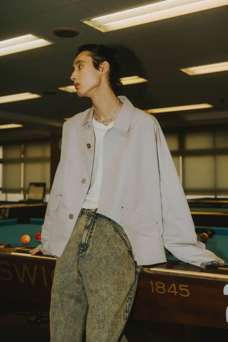 cutting edge shirt jacket(unisex)/iceblue - KNUTH MARF