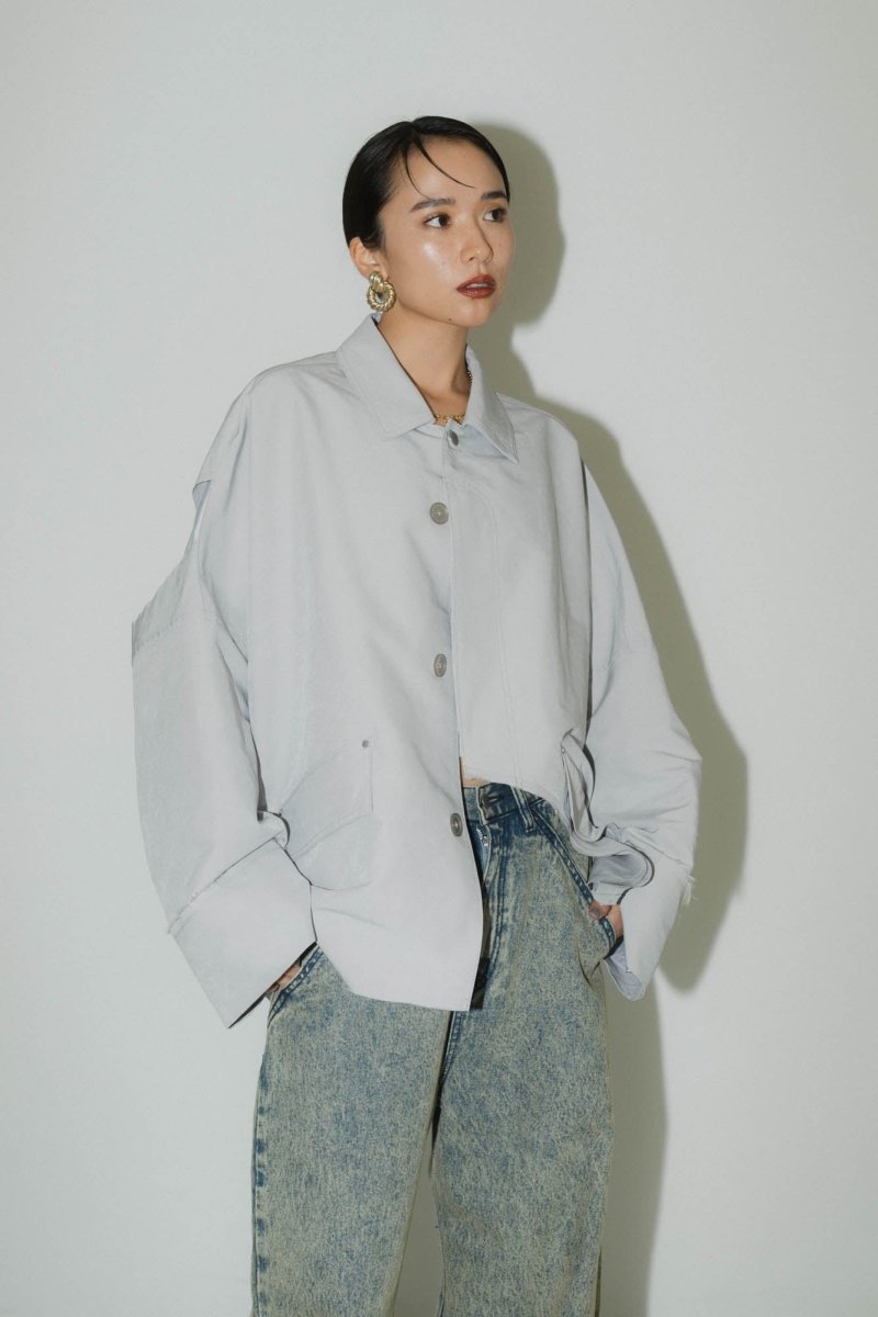 cutting edge shirt jacket(unisex)/iceblue - KNUTH MARF