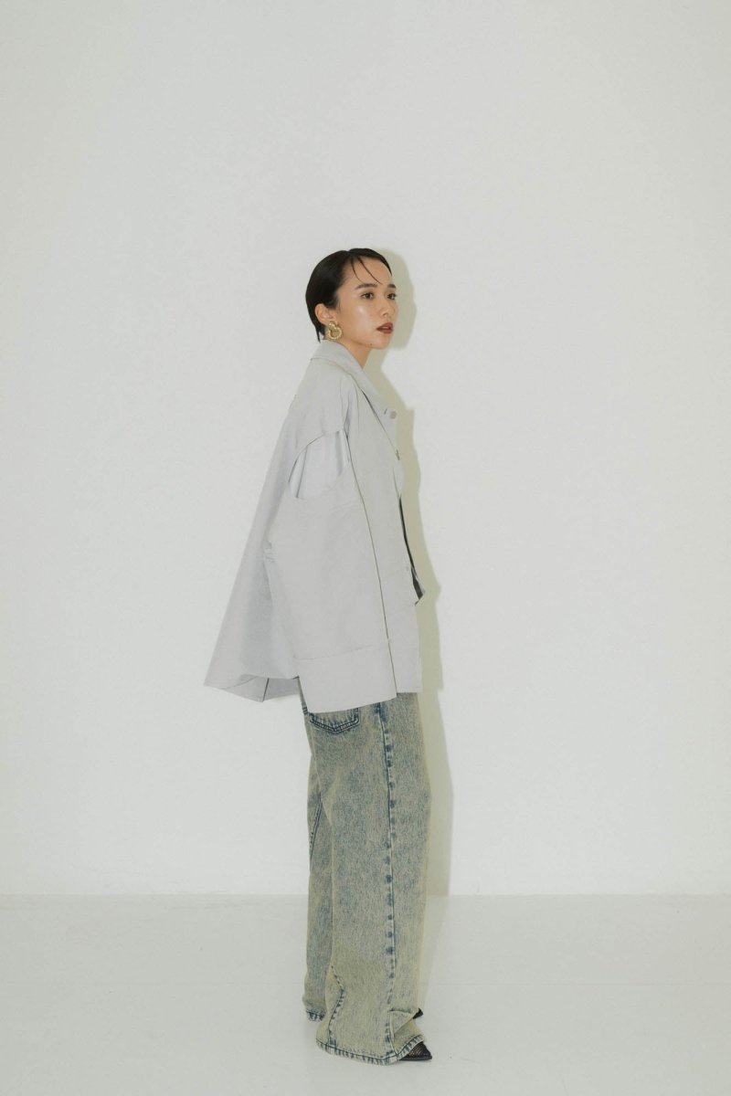 cutting edge shirt jacket(unisex)/iceblue - KNUTH MARF