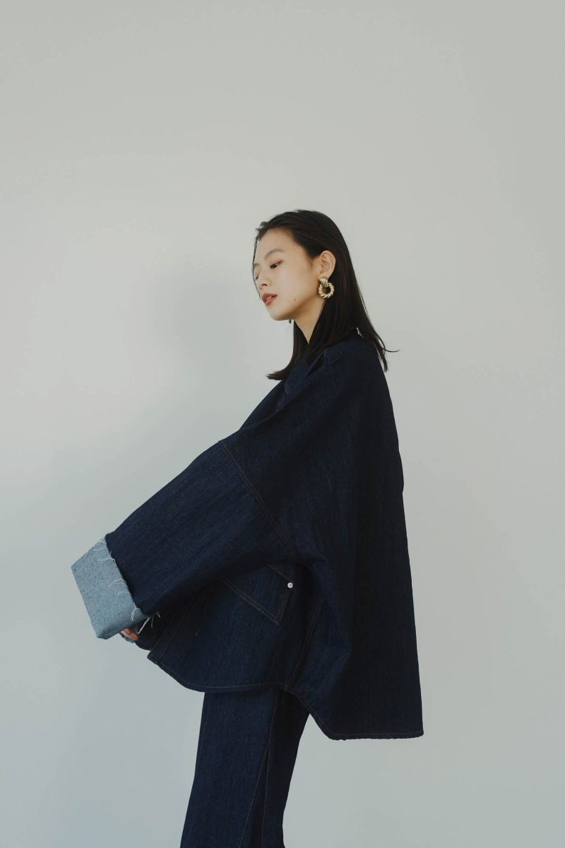 denim over shirt jacket(unisex)/indigo - KNUTH MARF