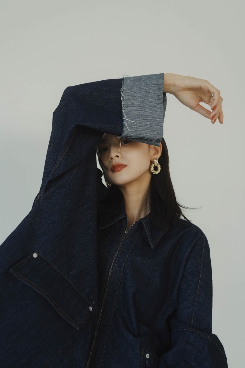 denim over shirt jacket(unisex)/indigo - KNUTH MARF