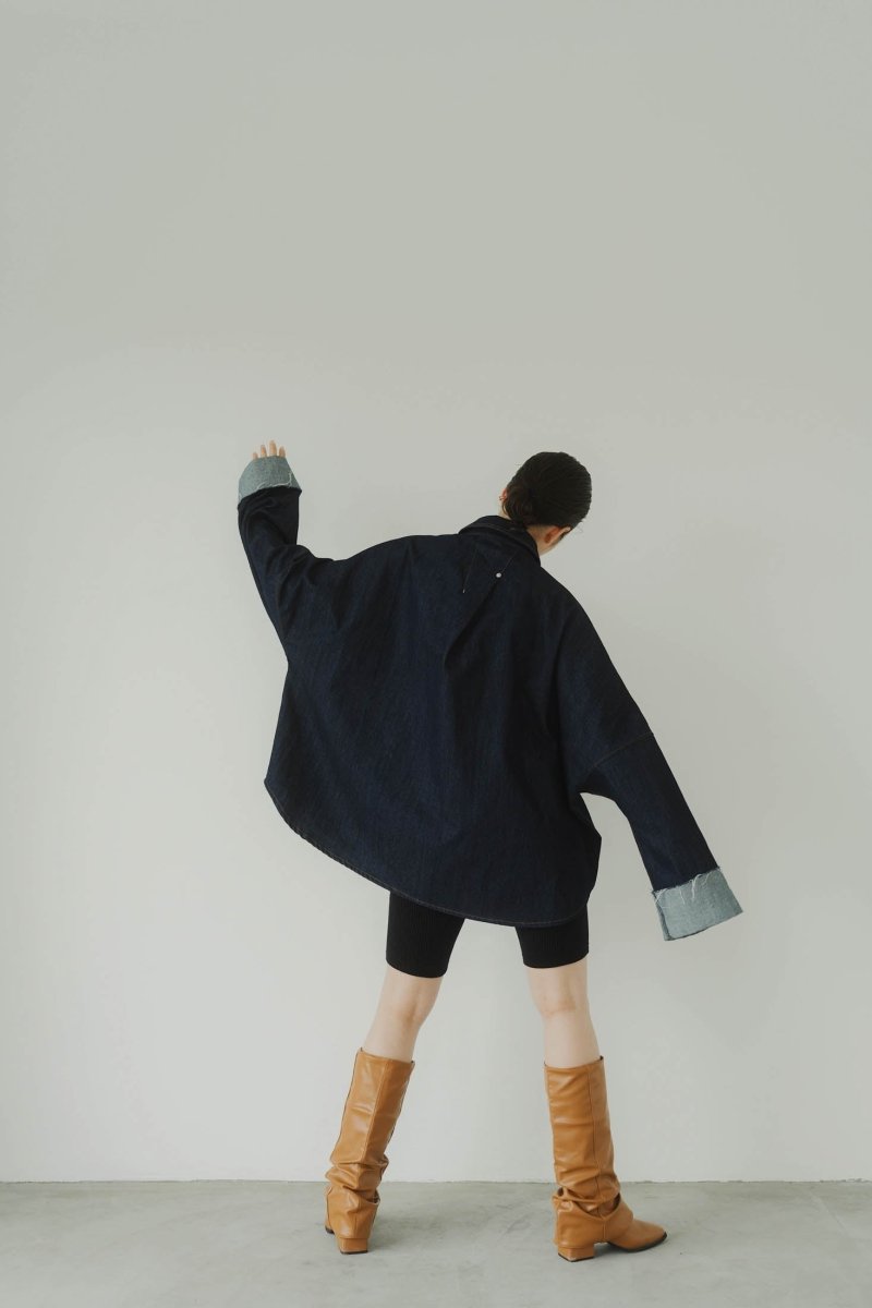 denim over shirt jacket(unisex)/indigo - KNUTH MARF