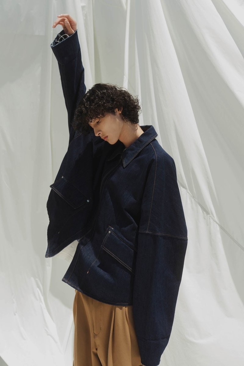 denim over shirt jacket(unisex)/indigo - KNUTH MARF