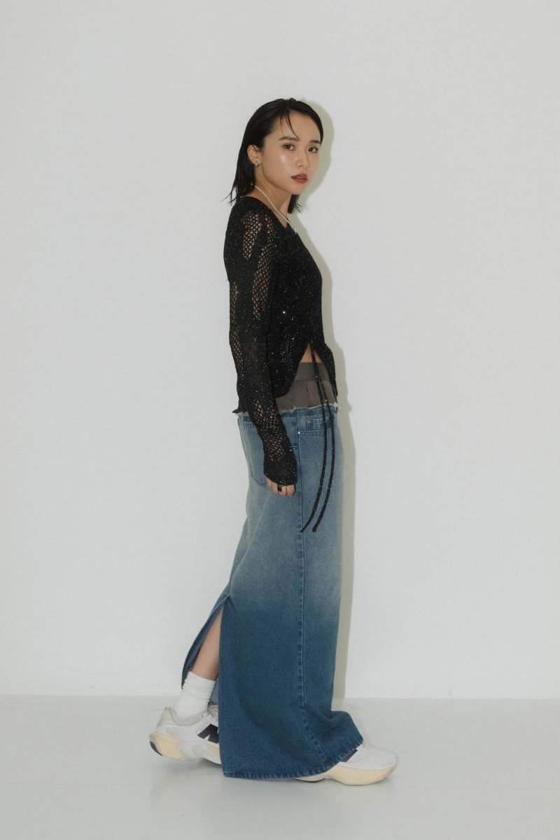 docking maxi denim skirt/2color - KNUTH MARF