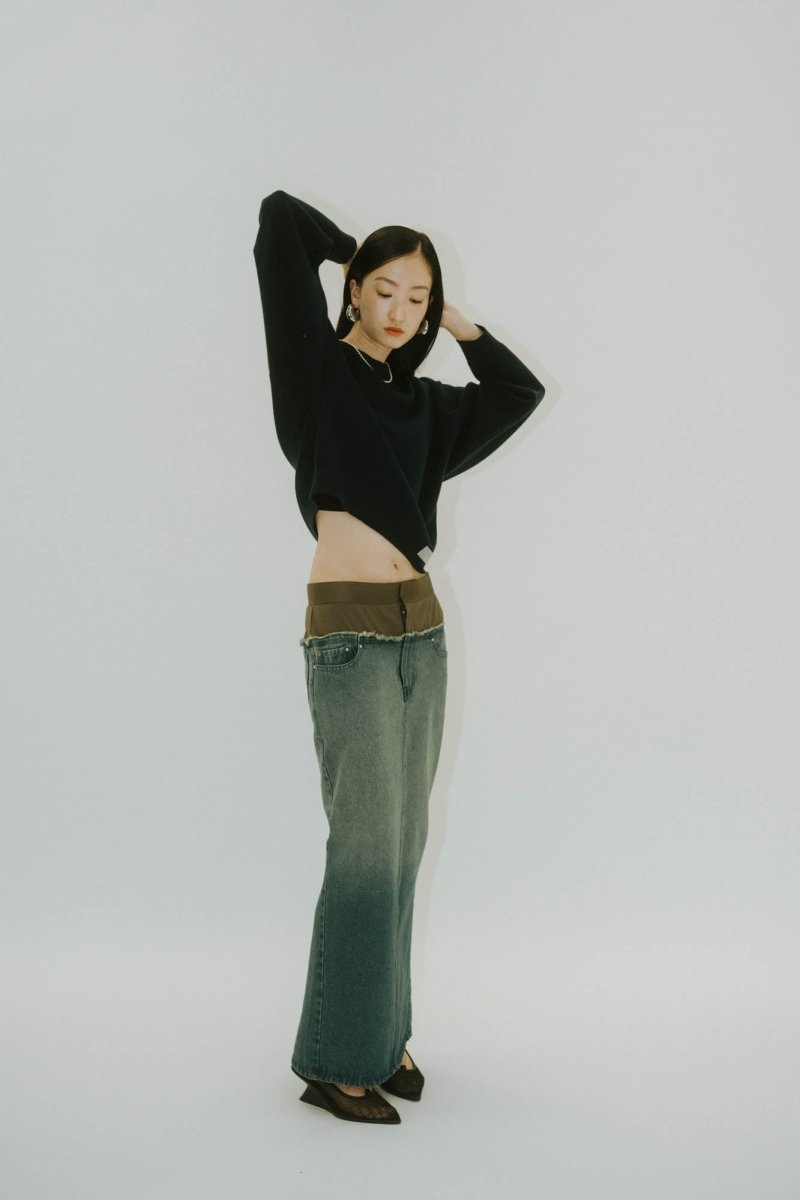 docking maxi denim skirt/2color - KNUTH MARF