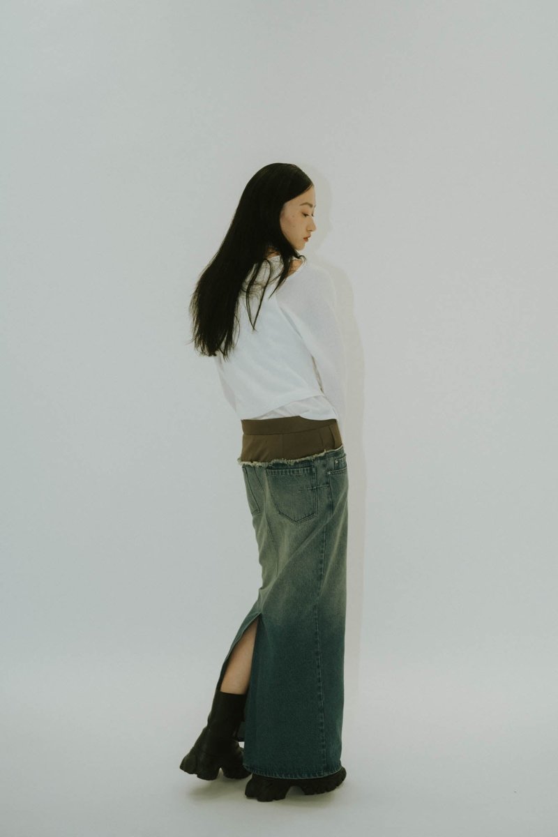 docking maxi denim skirt/2color - KNUTH MARF