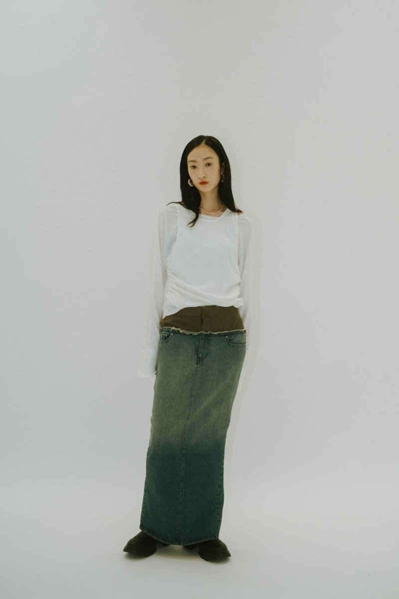 docking maxi denim skirt/2color - KNUTH MARF