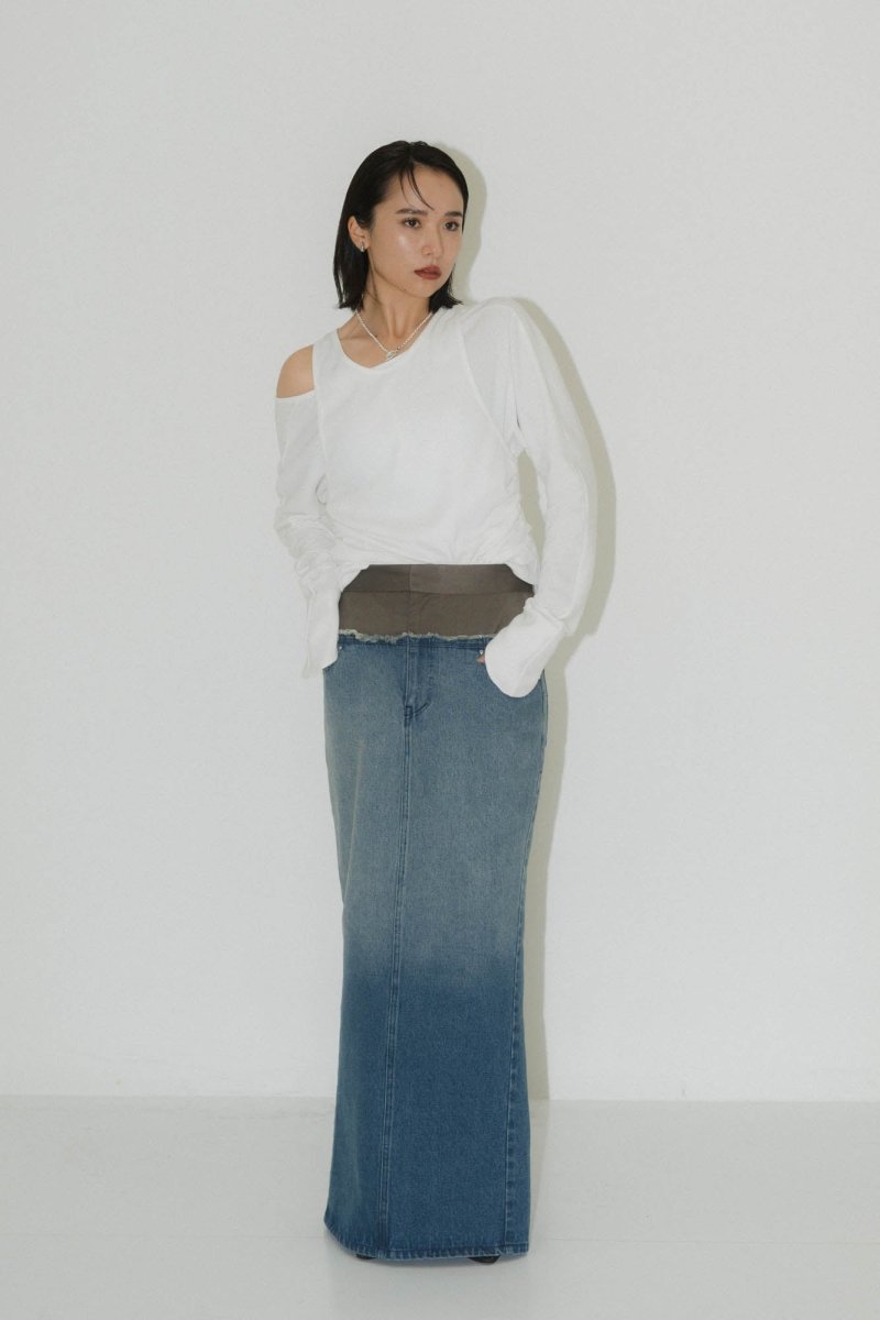 docking maxi denim skirt/2color - KNUTH MARF