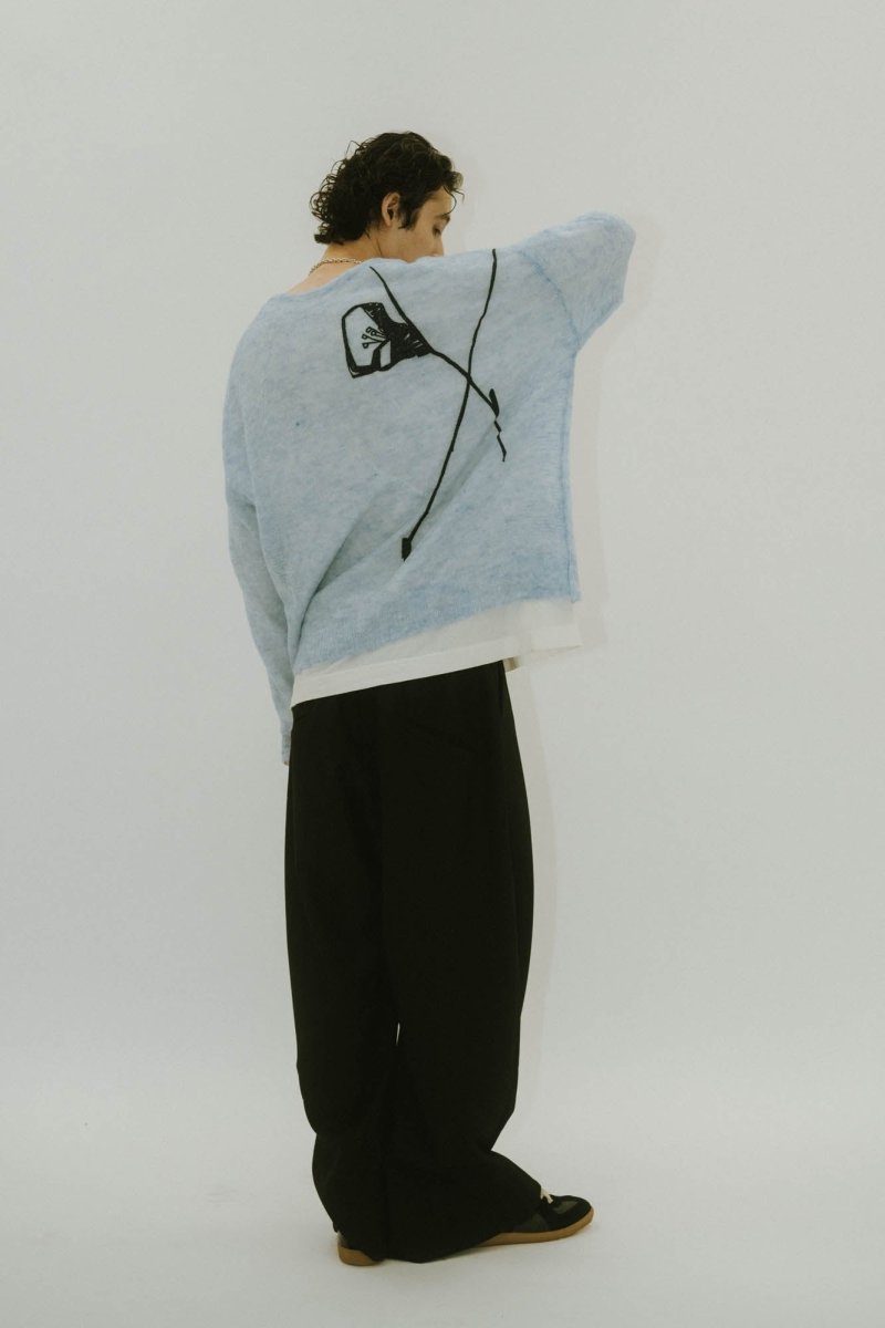 embroidery sheer Uneck pullover(unisex)/3color - KNUTH MARF