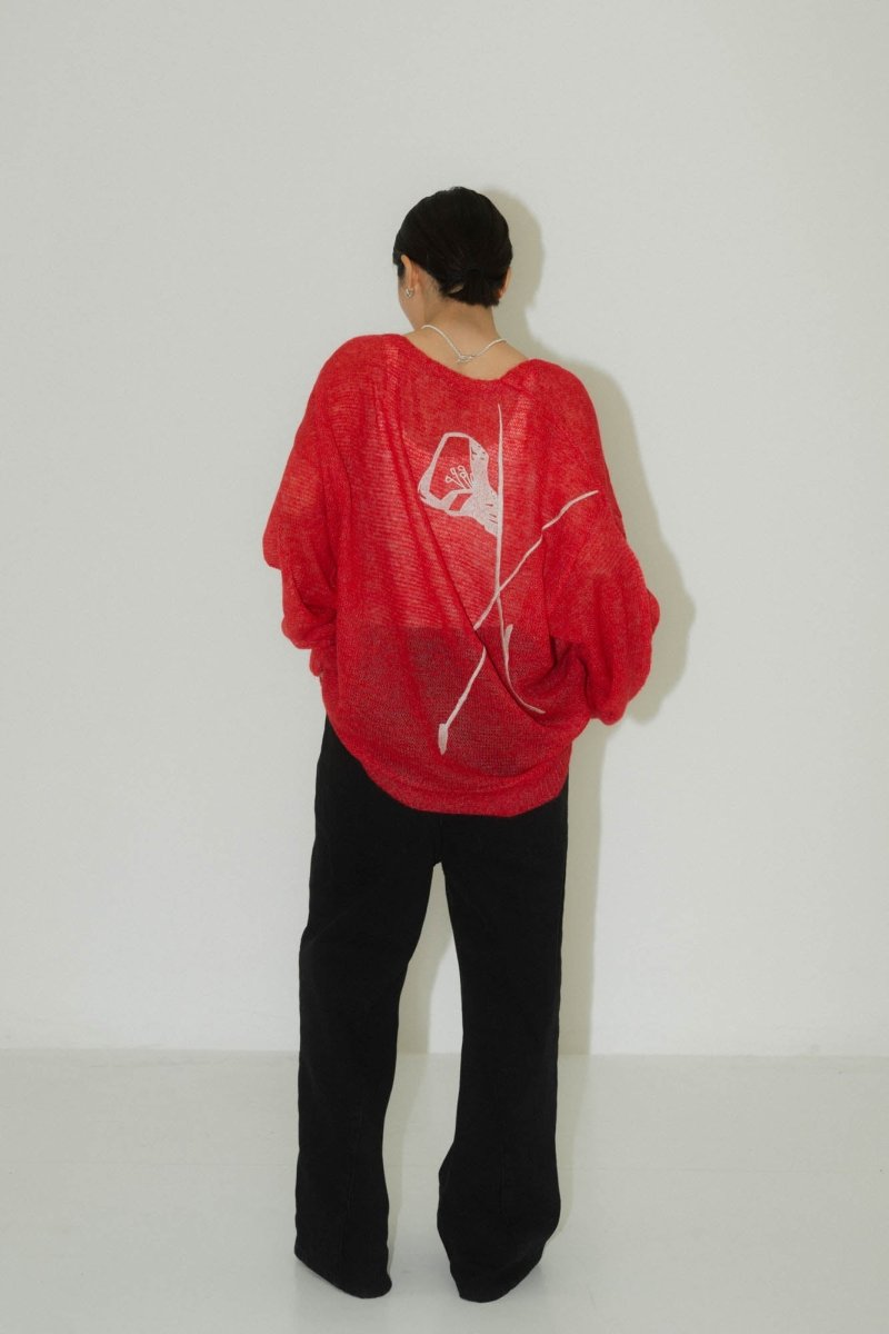 embroidery sheer Uneck pullover(unisex)/3color - KNUTH MARF