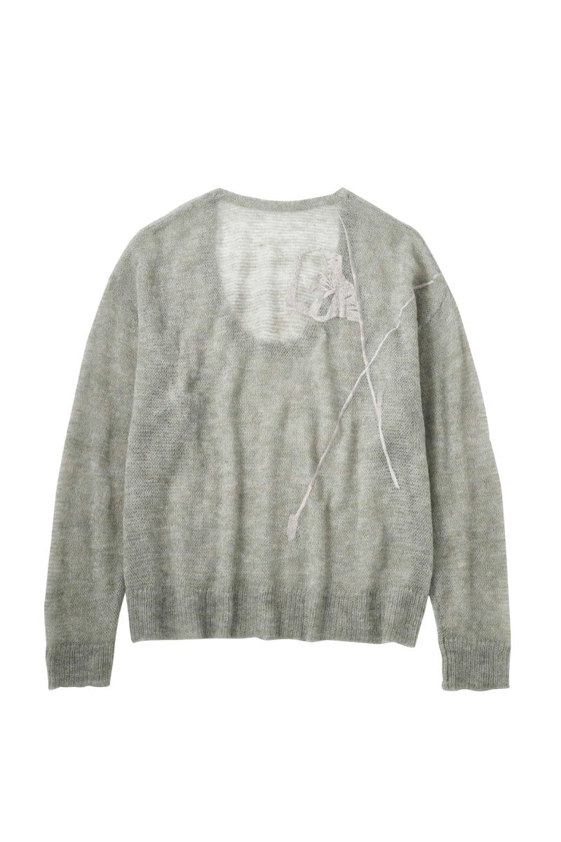 embroidery sheer Uneck pullover(unisex)/3color - KNUTH MARF
