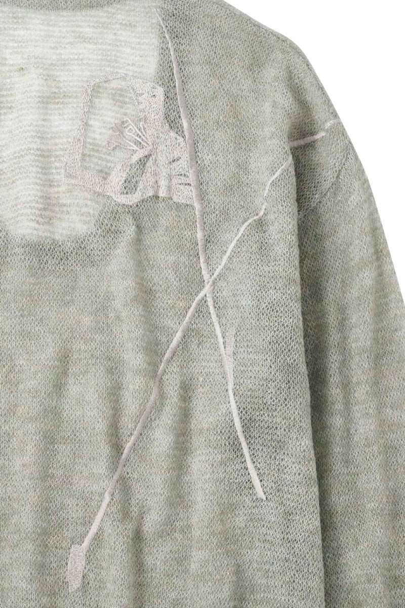 embroidery sheer Uneck pullover(unisex)/3color - KNUTH MARF