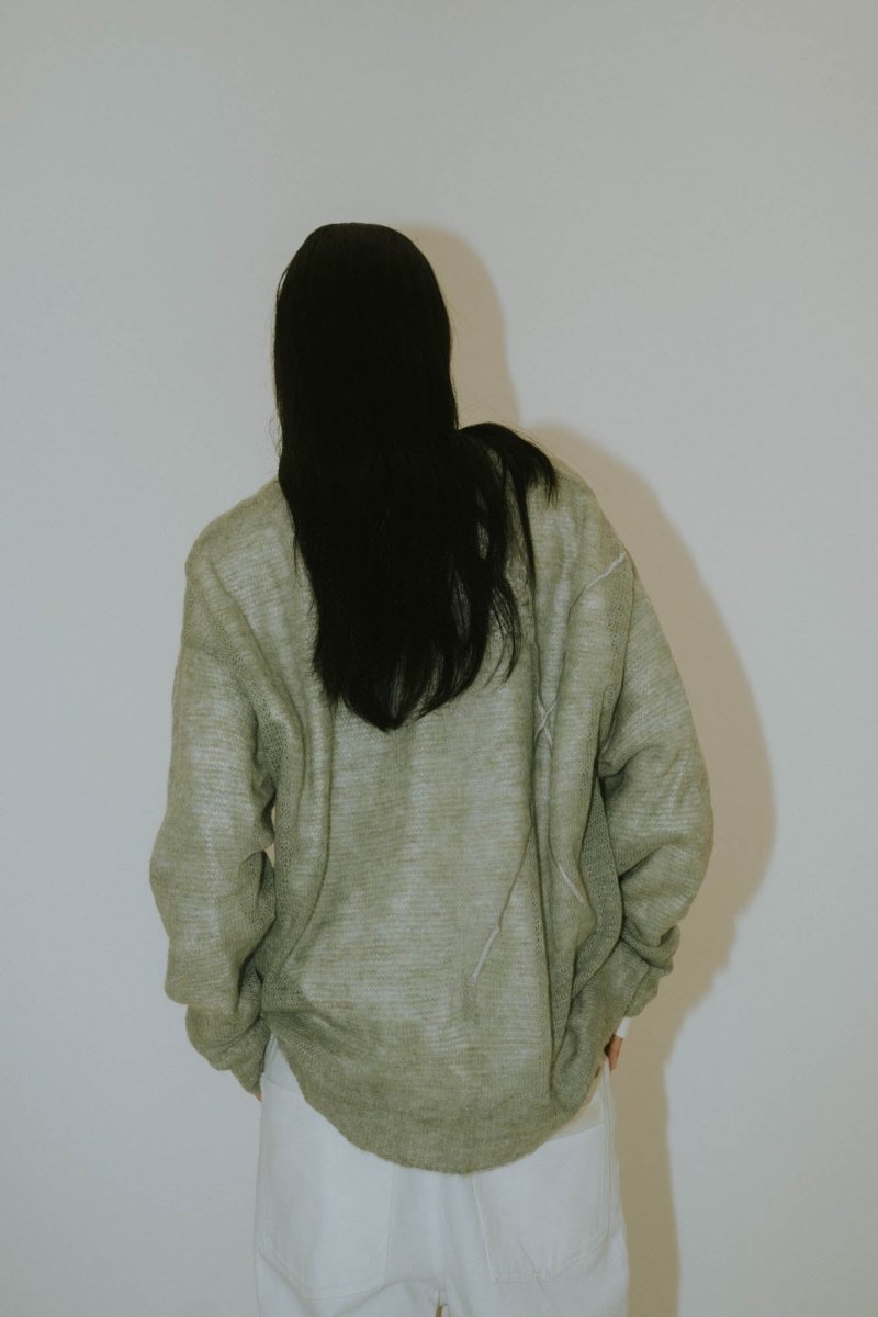 embroidery sheer Uneck pullover(unisex)/3color - KNUTH MARF